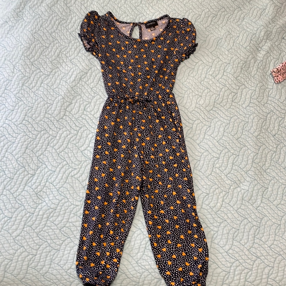 Navy Heart Romper
